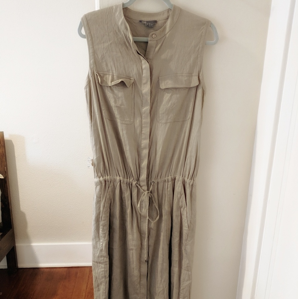 Vince linen cargo dress sandbar